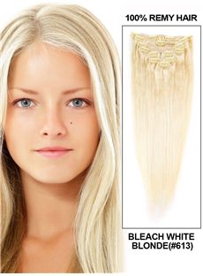 Body Wave Clip in Indian Remy Hair Extensions - Bleach White Blonde