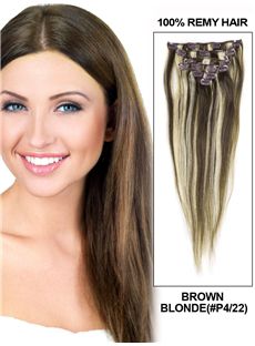 Sexy Brown Blonde Clip In Indian Remy Hair Extensions Human Hair Extensions