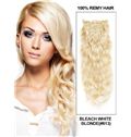 Lovely Bleach White Blonde Clip In Remy Human Hair Extension