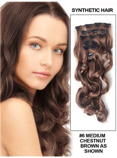 12'-30' 7 Piece Silky Straight Clip In Indian Remy Human Hair Extension - Medium Chestnut Brown