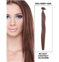 Light Chestnut Straight Nail/U Tip Brazilian Human Hair Extensions