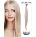 Light Blonde Silk Straight Nail/U Tip Brazilian Remy Hair Extensions