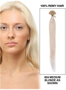12'-30' 100 Strands Silky Straight Nail/U Tip Indian Remy Hair Extension
