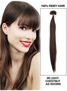 12'-30' 100 Strands Silky Straight Nail/U Tip Indian Remy Hair Extension