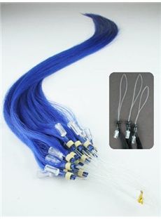 Blue Popular 12'-30' Inch Micro Link Hair Extensions