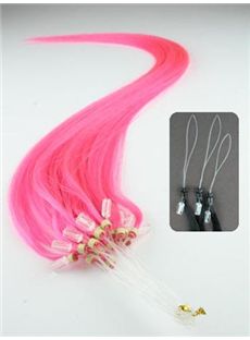 Woman Lady Pink 12'-30' Micro Link Hair Extensions