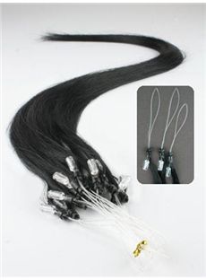 Popular 12'-30' Jet Black Micro Link Hair Extensions 