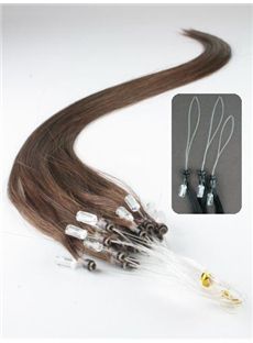 Delightful 12'-30' Chocolate Brown Micro Link Hair Extensions 