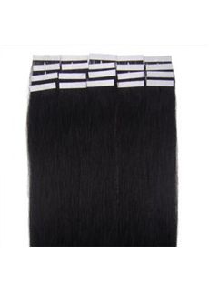 12'-30' Grizzly Jet Black Remy Tape Hair Extensions