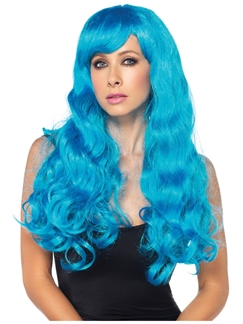 Neon Blue Long Wig