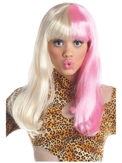 Pink and White Diva Wig