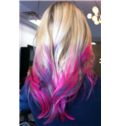 22 Inch Wavy Blonde to Purple Human Hair Ombre Wigs
