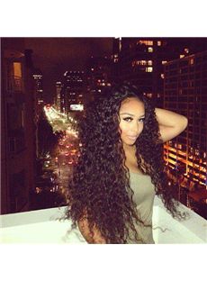 26 Inch Curly Black Full Lace Human Hair