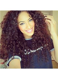 24 Inch Curly Black Full Lace Human Hair