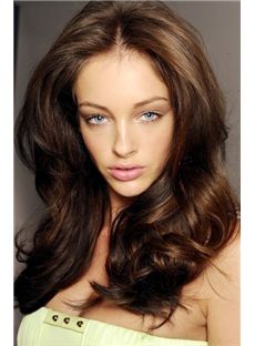 20 Inch Wavy Brown Lace Front Human Hair