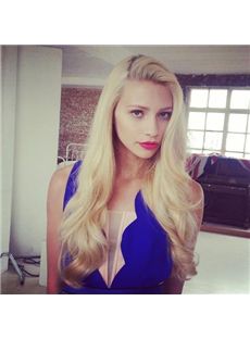 24 Inch Wavy Blonde Full Lace Human Hair