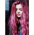 24 Inch Wavy Pink Full Lace Human Hair