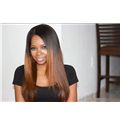 22 Inch Straight Lace Front Black to Brown Indian Remy Hair Ombre Wigs