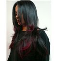 24 Inch Wavy Capless Red Indian Remy Hair Ombre Wigs