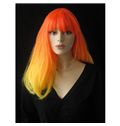 20 Inch Straight Capless Orange to Yellow Indian Remy Hair Ombre Wigs