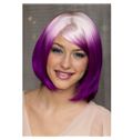 10 Inch Straight Lace Front Purple Indian Remy Hair Ombre Wigs