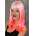14 Inch Straight Lace Front Pink Top Quality High Heated Fiber Ombre Wigs