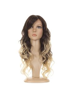 22 Inch Wavy Lace Front Black to Blonde Top Quality High Heated Fiber Ombre Wigs