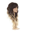 22 Inch Wavy Lace Front Black to Blonde Top Quality High Heated Fiber Ombre Wigs