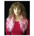 22 Inch Wavy Lace Front Blonde and Pink Top Quality High Heated Fiber Ombre Wigs