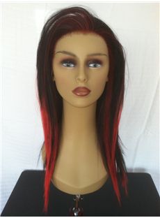 22 Inch Straight Lace Front Red Top Quality High Heated Fiber Ombre Wigs