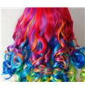 22 Inch Wavy Lace Front Colorful Top Quality High Heated Fiber Ombre Wigs