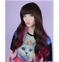 30 Inch Wavy Lace Front Red and Pink Top Quality High Heated Fiber Ombre Wigs