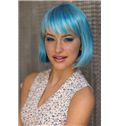 12 Inch Straight Lace Front Blue Top Quality High Heated Fiber Ombre Wigs