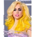 20 Inch Wavy Lace Front Yellow Top Quality High Heated Fiber Ombre Wigs