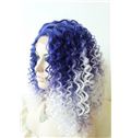 16 Inch Curly Capless Purple Indian Remy Hair Ombre Wigs