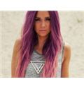 22 Inch Straight Full Lace Purple 100% Indian Remy Hair Ombre Wigs