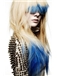 24 Inch Straight Capless Blue Indian Remy Hair Ombre Wigs