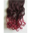 18 Inches Wavy Black Red to Winered Synthetic Ombre Hair Extensions