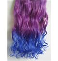 18 Inches Wavy Deep Purple to Purplish Blue Synthetic Ombre Hair Extensions