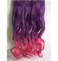 18 Inches Wavy Deep Purple to Purplish Red Synthetic Ombre Hair Extensions