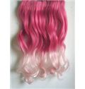 18 Inches Wavy Begonia Red to Ginger Synthetic Ombre Hair Extensions