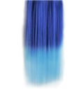 18 Inches Straight Deep Sea Blue to Sky Blue Synthetic Ombre Hair Extensions