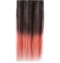 18 Inches Straight Dark Gray to Cigarette Pink Synthetic Ombre Hair Extensions