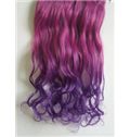 18 Inches Wavy Purplish Red to Dark Blue Synthetic Ombre Hair Extensions