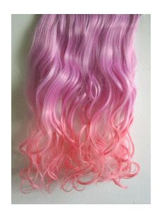 18 Inches Wavy Light Pink to Light Magenta Synthetic Ombre Hair Extensions