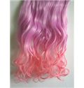 18 Inches Wavy Light Pink to Light Magenta Synthetic Ombre Hair Extensions