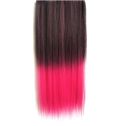 18 Inches Straight Black to Purplish Red Synthetic Ombre Hair Extensions
