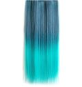 18 Inches Straight Dark Blue to Peacock Green Synthetic Ombre Hair Extensions