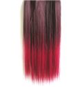 18 Inches Straight Black Red to Winered Synthetic Ombre Hair Extensions