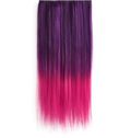 18 Inches Straight Violet to Purplish Red Synthetic Ombre Hair Extensions